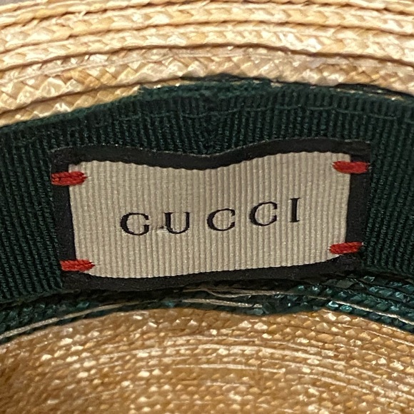 Gucci Abaca Straw Web Fedora Hat SZ M, fits small! - Picture 8 of 8